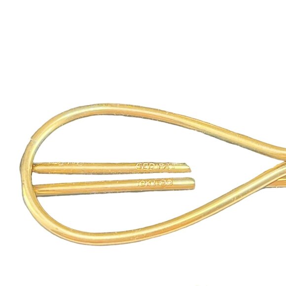 Tie Clip 10K Gold Filled and Mother of Pearl Tuxedo Buttons in Leather Box - Picture 6 of 11